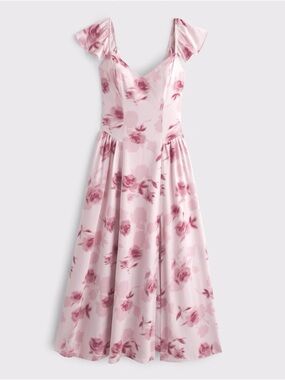 Abercrombie & Fitch Flutter Sleeve Midi Dress